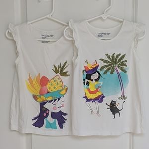 Gap Set of 2 flutter sleeve embroidered tops - 5Y
